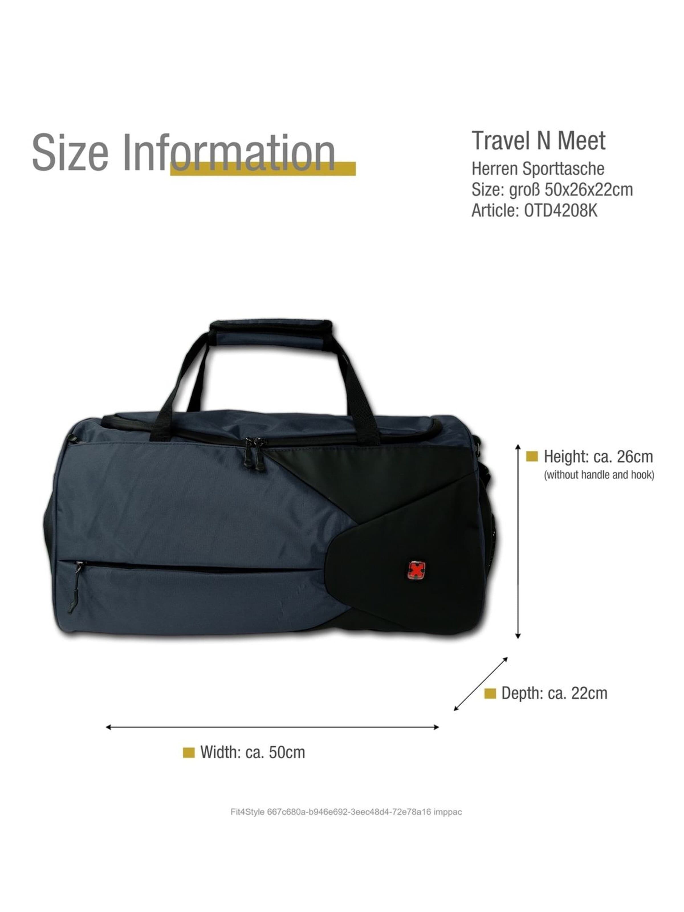 Travel N Meet - Bolsa para gimnasio en gris