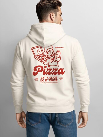 Neverless Sweatshirt 'Pizza Lovers Club' in Beige
