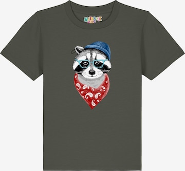 watabout.kids Shirt 'Waschbär' in Green: front