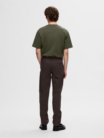 SELECTED HOMME Slimfit Chino nadrág 'Miles Flex' - barna