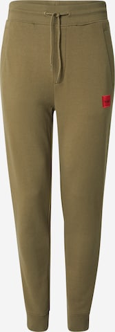 HUGO Zwężany krój Spodnie 'Doak212' w kolorze zielony: przód