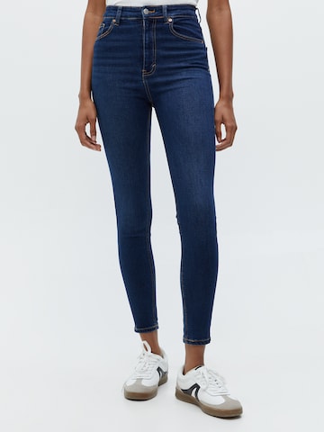 Pull&Bear Skinny Jeans in Blauw: voorkant