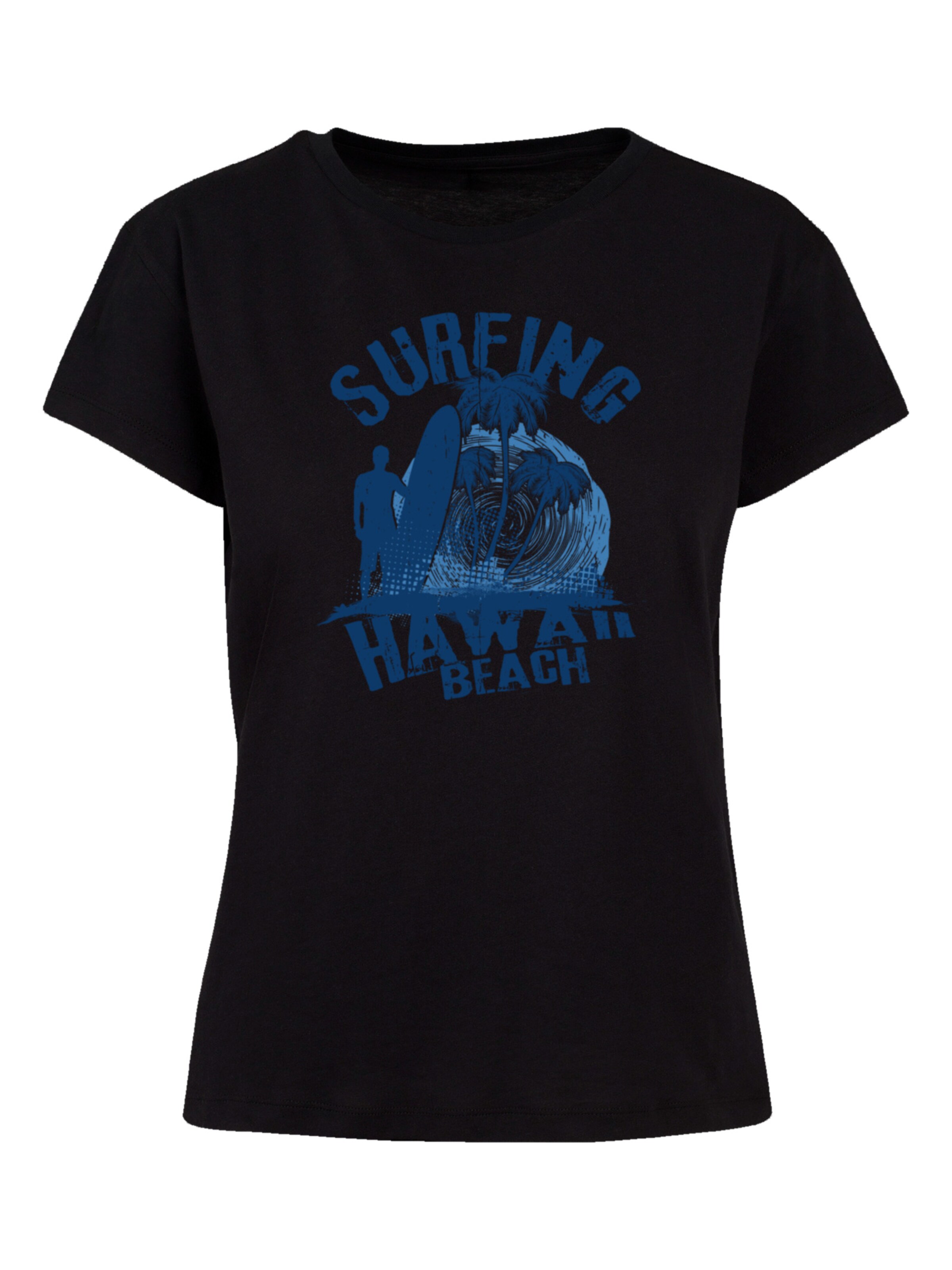 F4NT4STIC T-Shirt 'Hawaii Surf Beach Summer' in Schwarz: Vorderseite