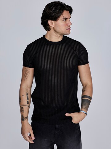 SikSilk Shirt in Black: front