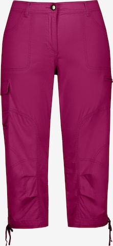Ulla Popken Cargo Pants in Pink: front