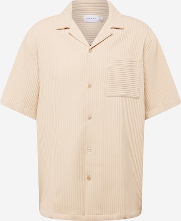 Coupe regular Chemise TOPMAN en beige : devant