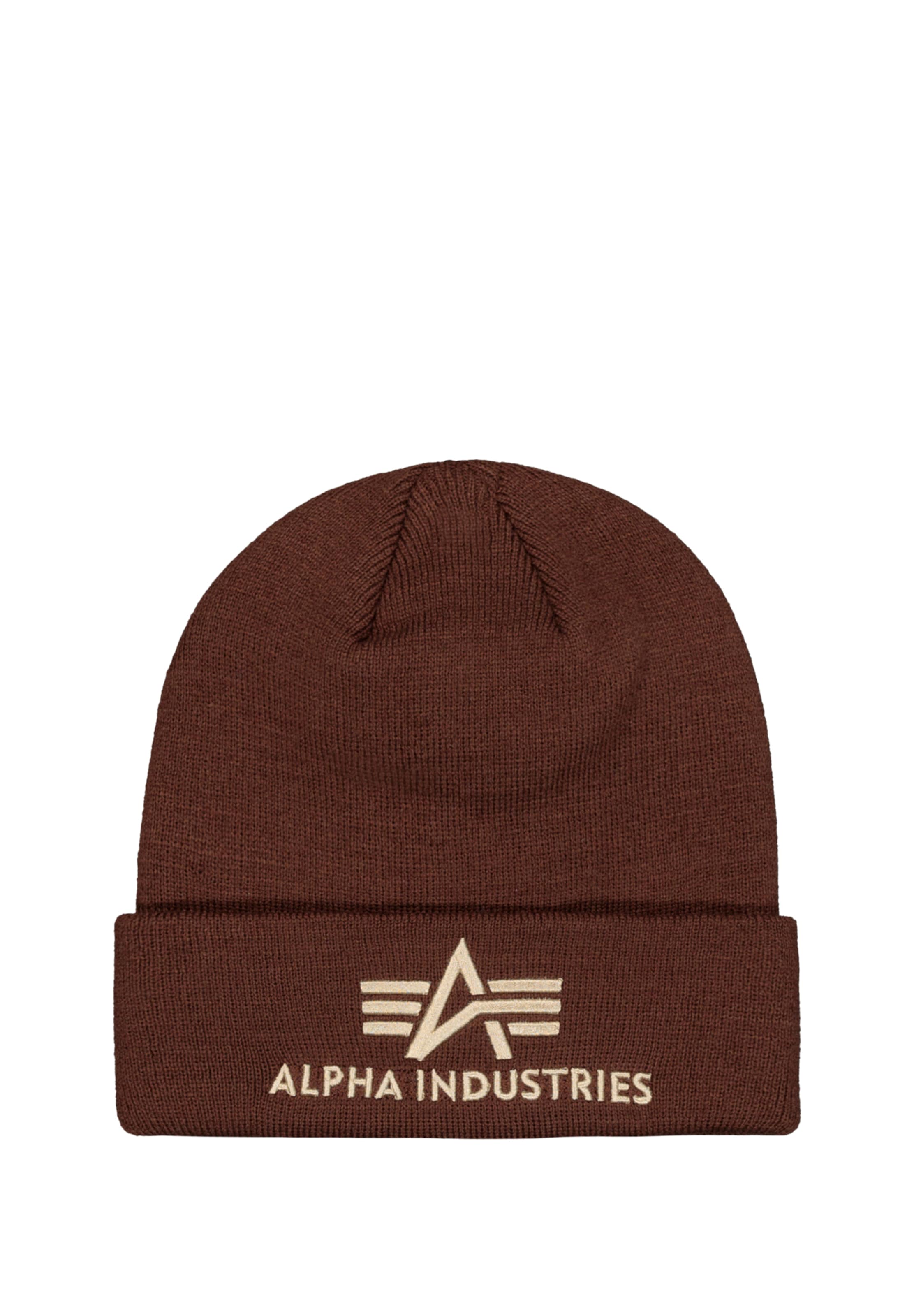 ALPHA INDUSTRIES Beanie in Brown: front