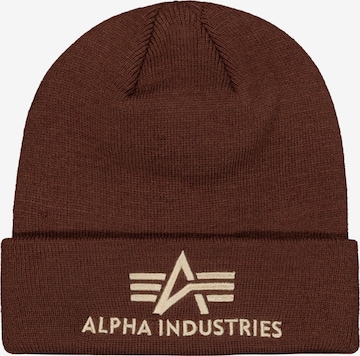 ALPHA INDUSTRIES Beanie in Brown: front