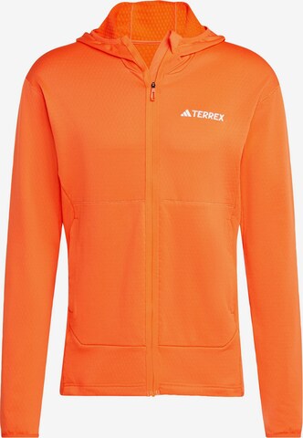 ADIDAS TERREX Funktionele fleece-jas 'Xperior' in Oranje: voorkant