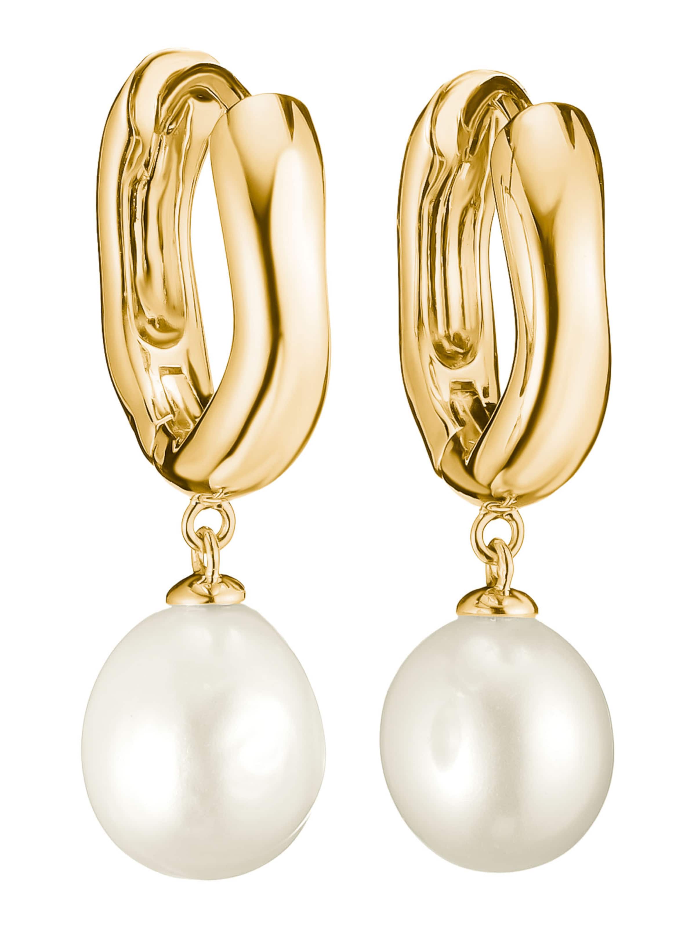 Thomas Sabo Creolen Perle in Gold: Vorderseite
