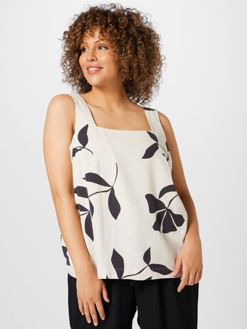 Chemisier 'RAMI' Selected Femme Curve en beige : devant