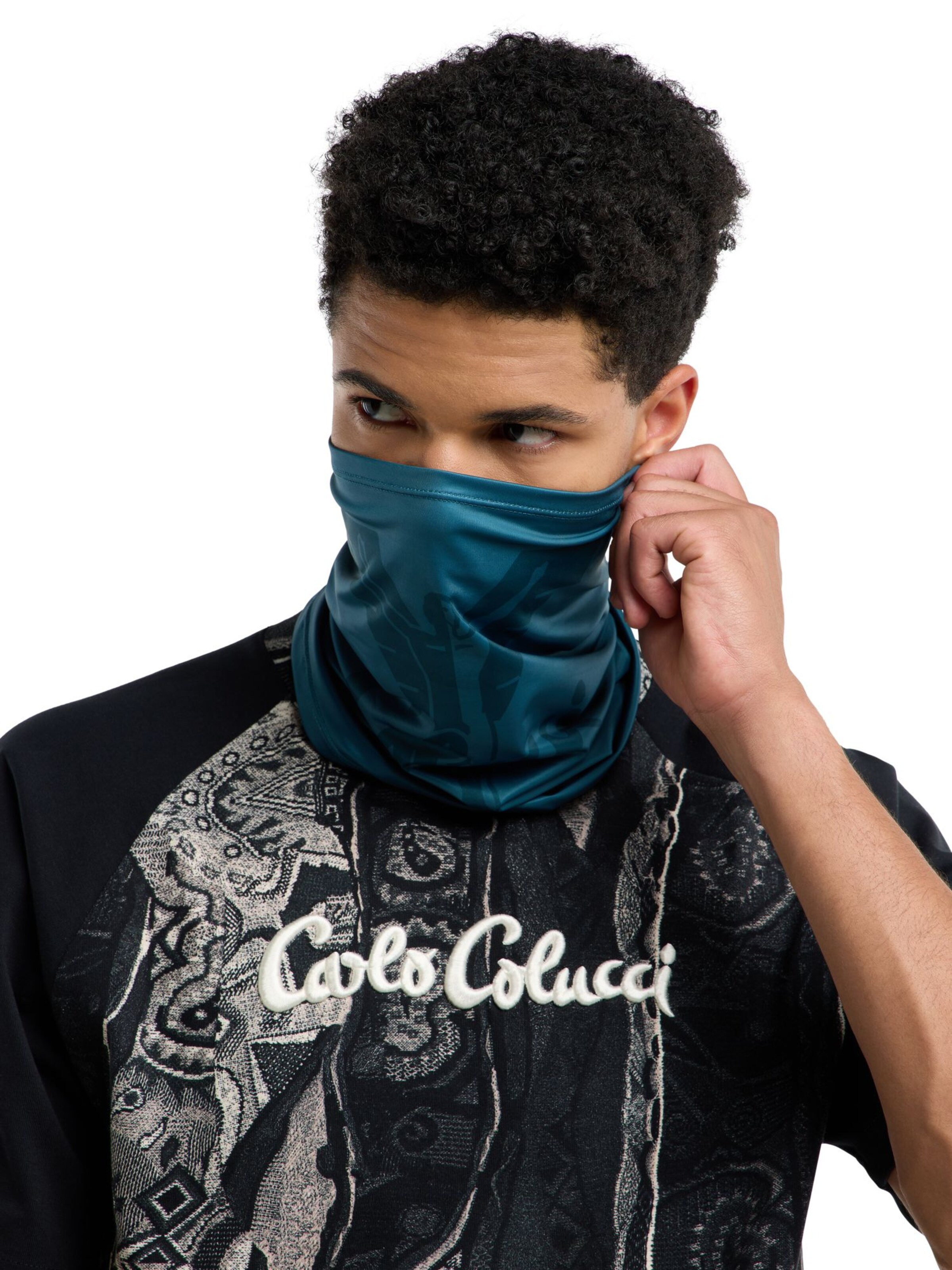 Carlo Colucci Loop scarf 'Fabbro' in Blue