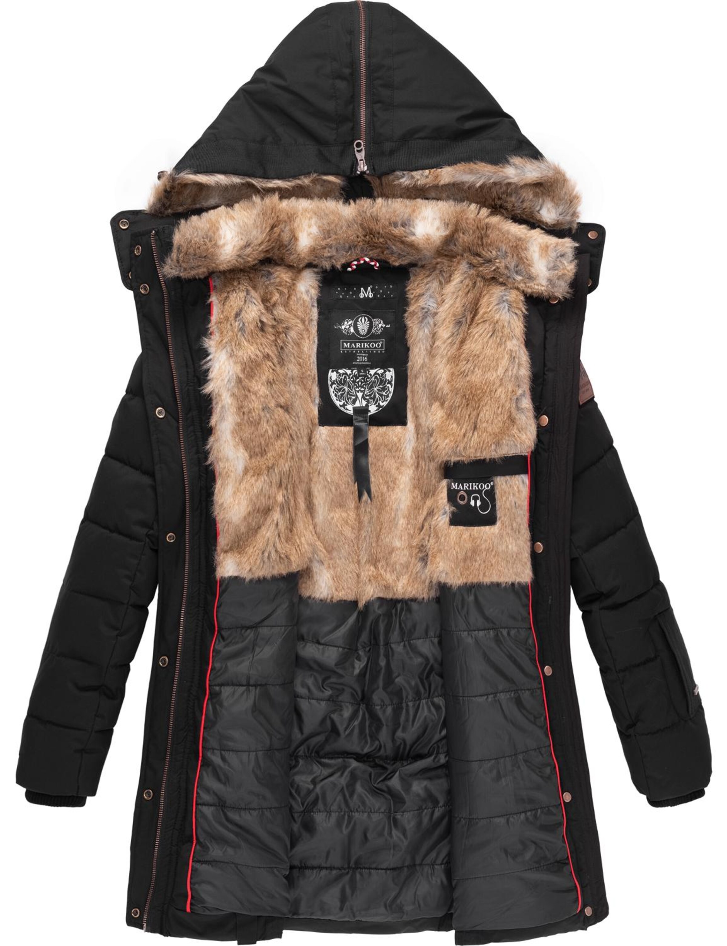 MARIKOO Talvemantel, värv must