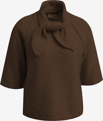 Smith&Soul Kurzarm-Pullover mit Schalkragen in Braun: Vorderseite