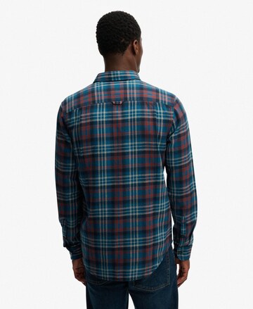 Superdry Comfort fit Button Up Shirt in Blue