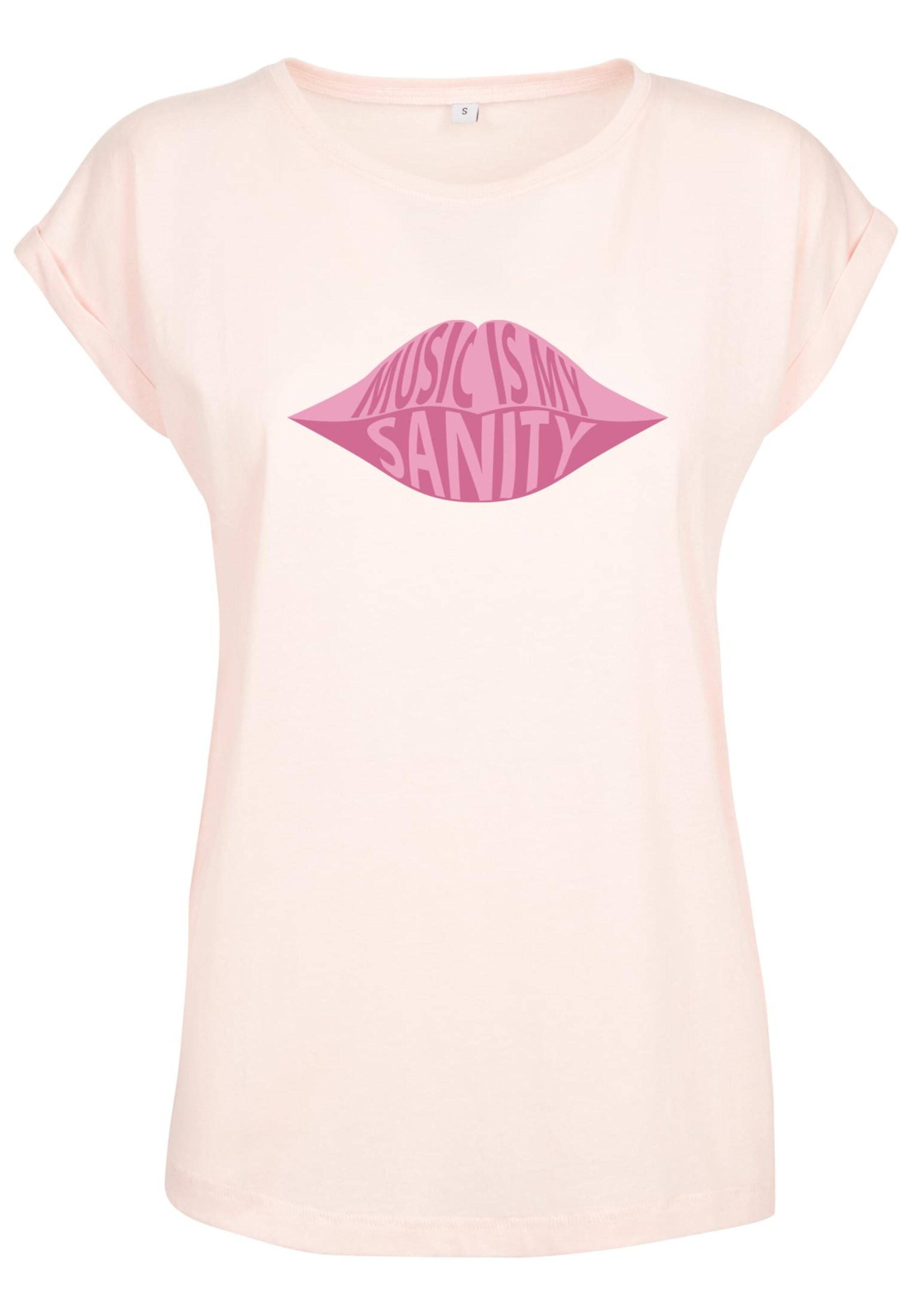 T-shirt 'Music Is My Sanity' Mister Tee en rose : devant