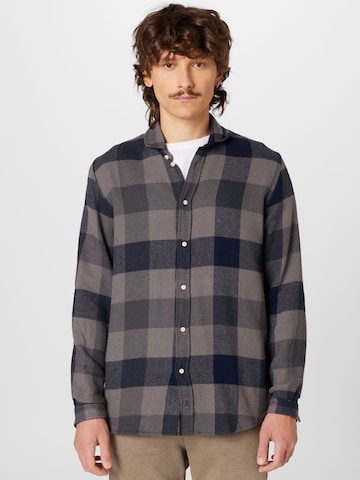 Scalpers Regular fit Button Up Shirt 'Bethel Club' in Grey: front