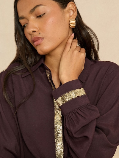 love & roses Blouse in Chocolate / Gold, Item view