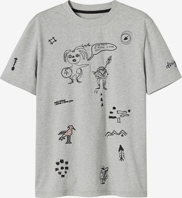 Desigual Embroidered illustration T-shirt in Grau: predná strana