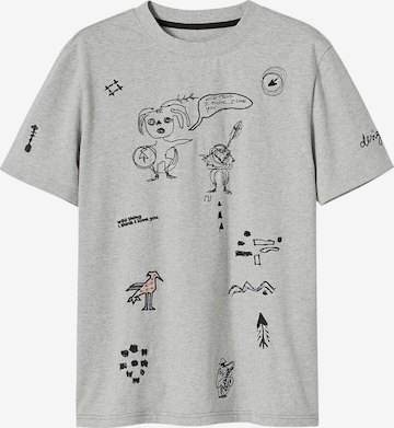 Desigual Embroidered illustration T-shirt in Grau: predná strana