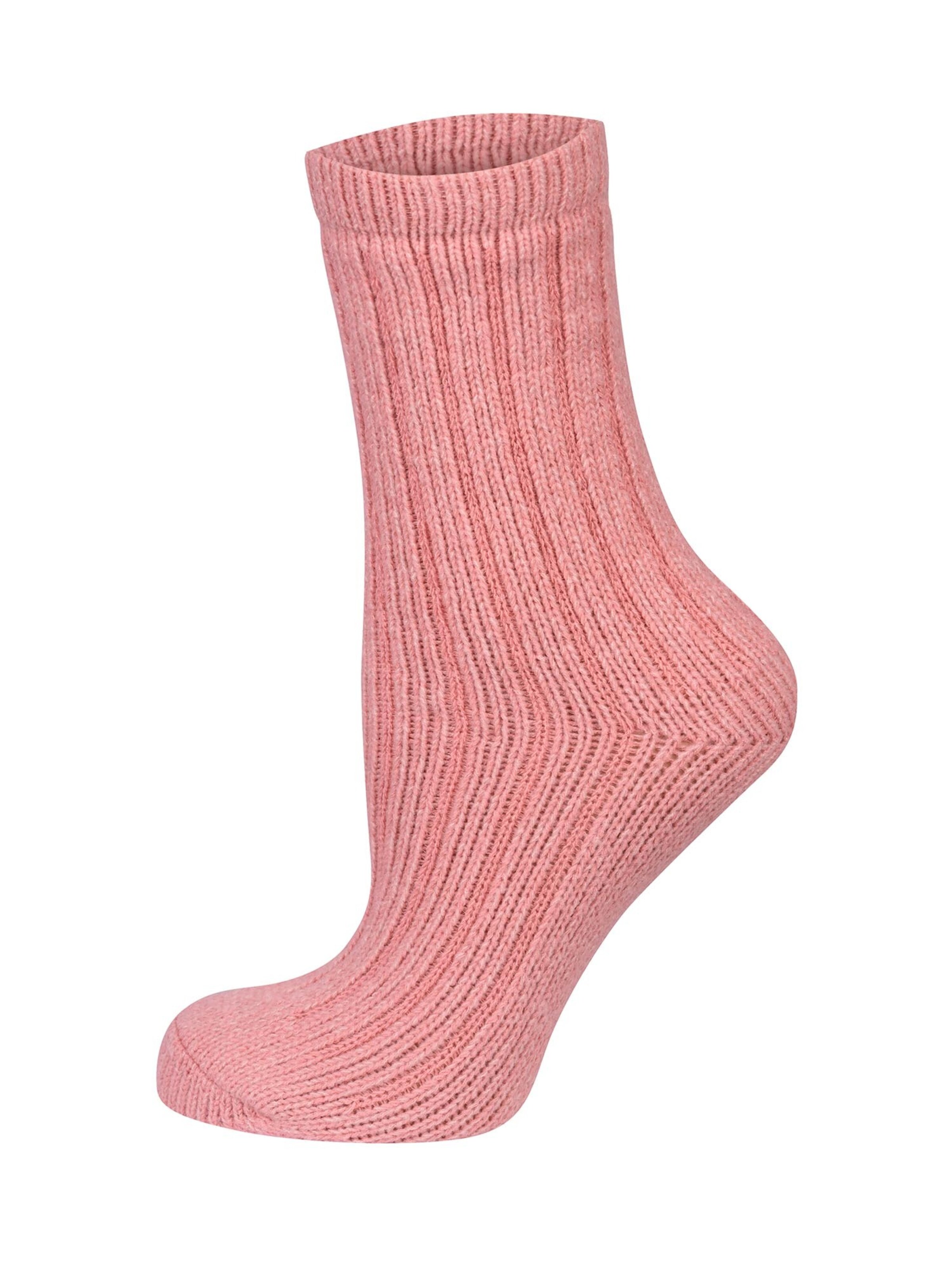 Nur Die Sokken ' Supersoft Rippe ' in Roze: voorkant