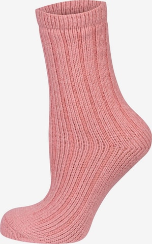 Nur Die Sokken ' Supersoft Rippe ' in Roze: voorkant