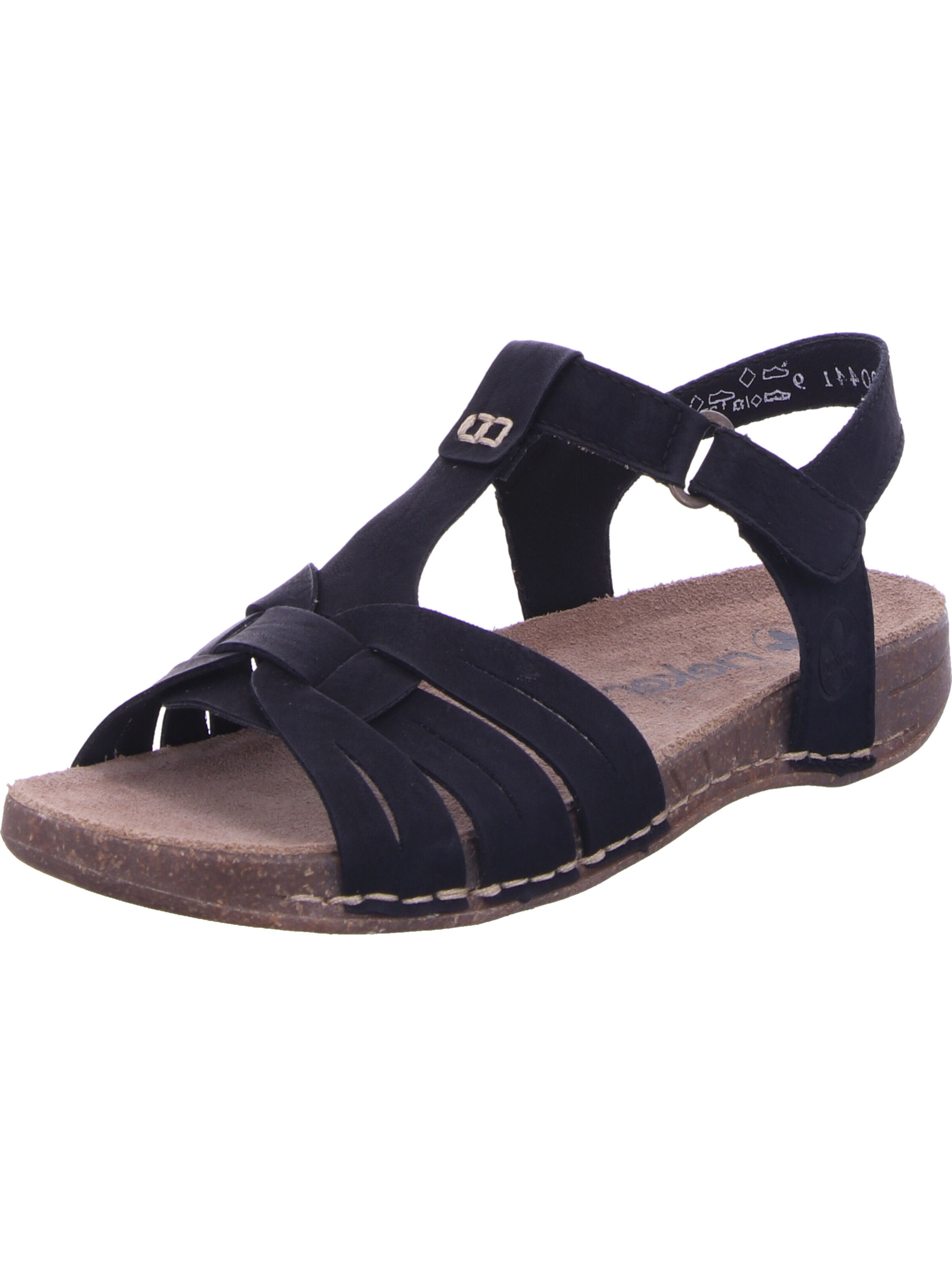 Sandales à lanières Rieker en noir : devant