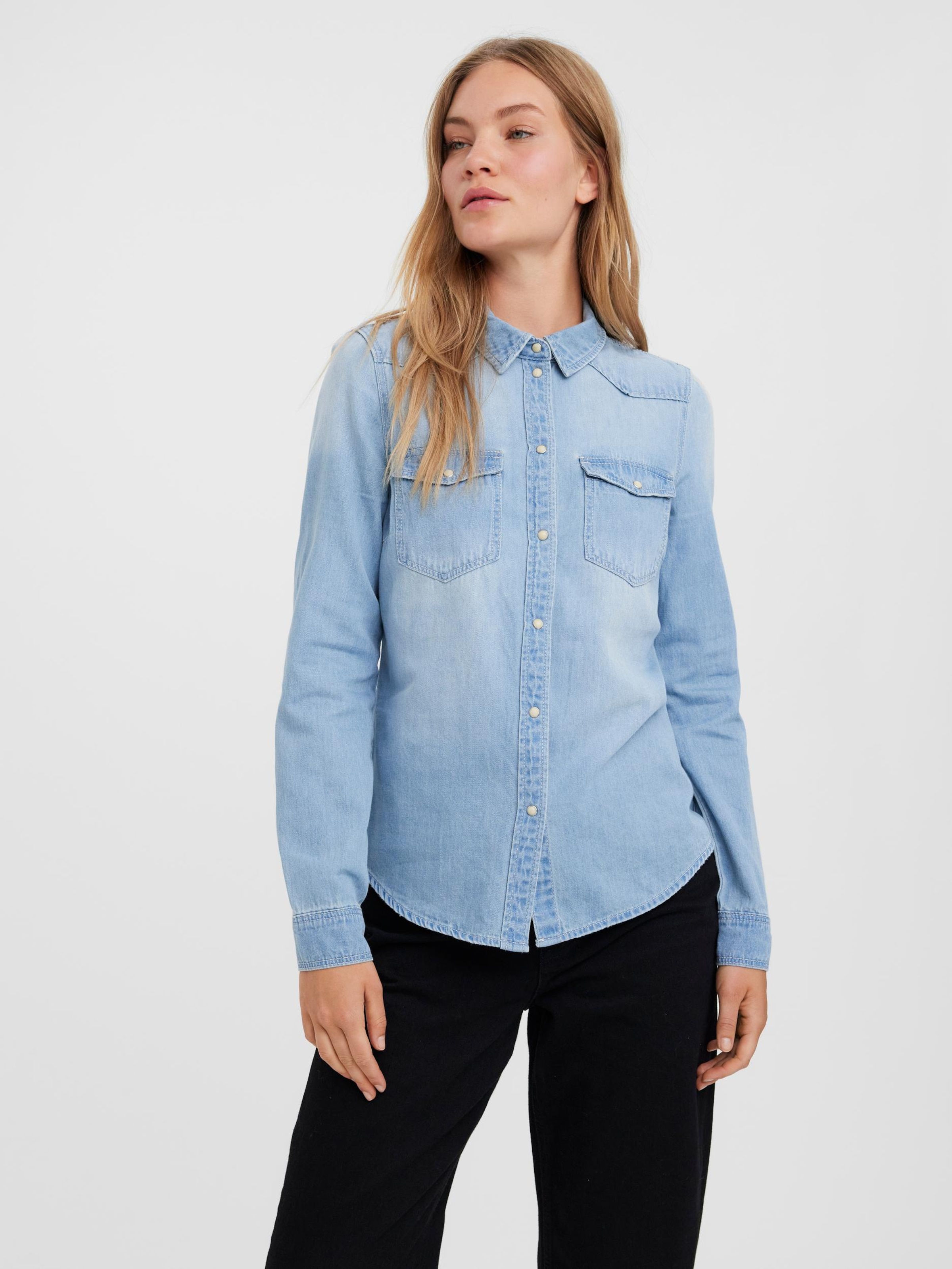 Rabatt 57 % Vero Moda Hemd DAMEN Hemden & T-Shirts Jean Blau L 
