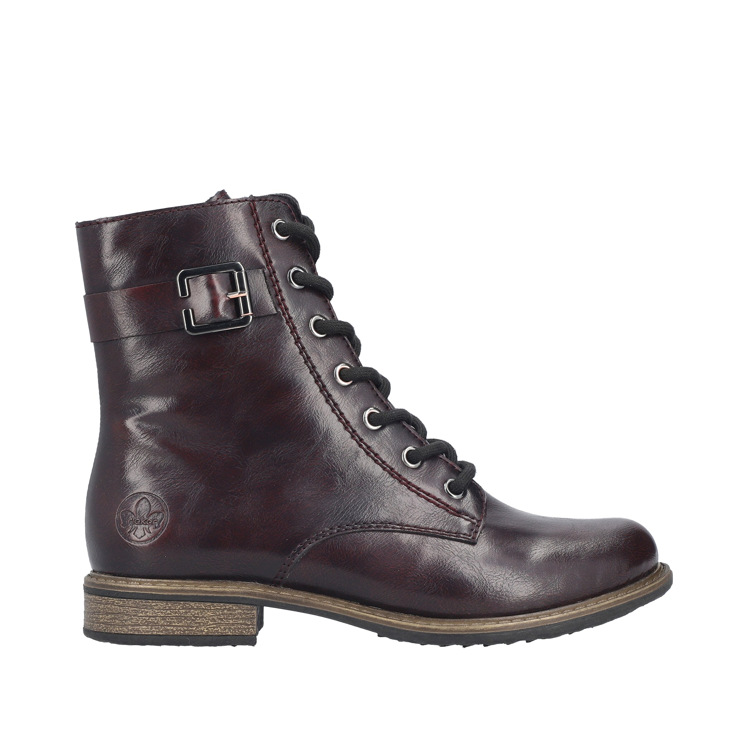 Rieker Lace-Up Ankle Boots in Red