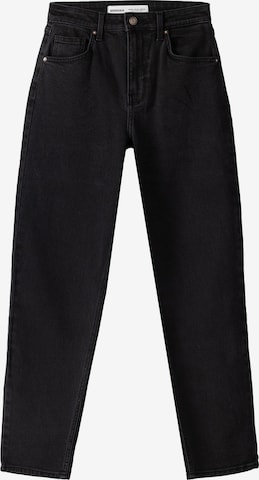 Bershka Tapered Jeans in Black: front