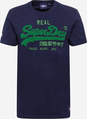 Superdry - Camiseta 'Chenille' en azul: frente