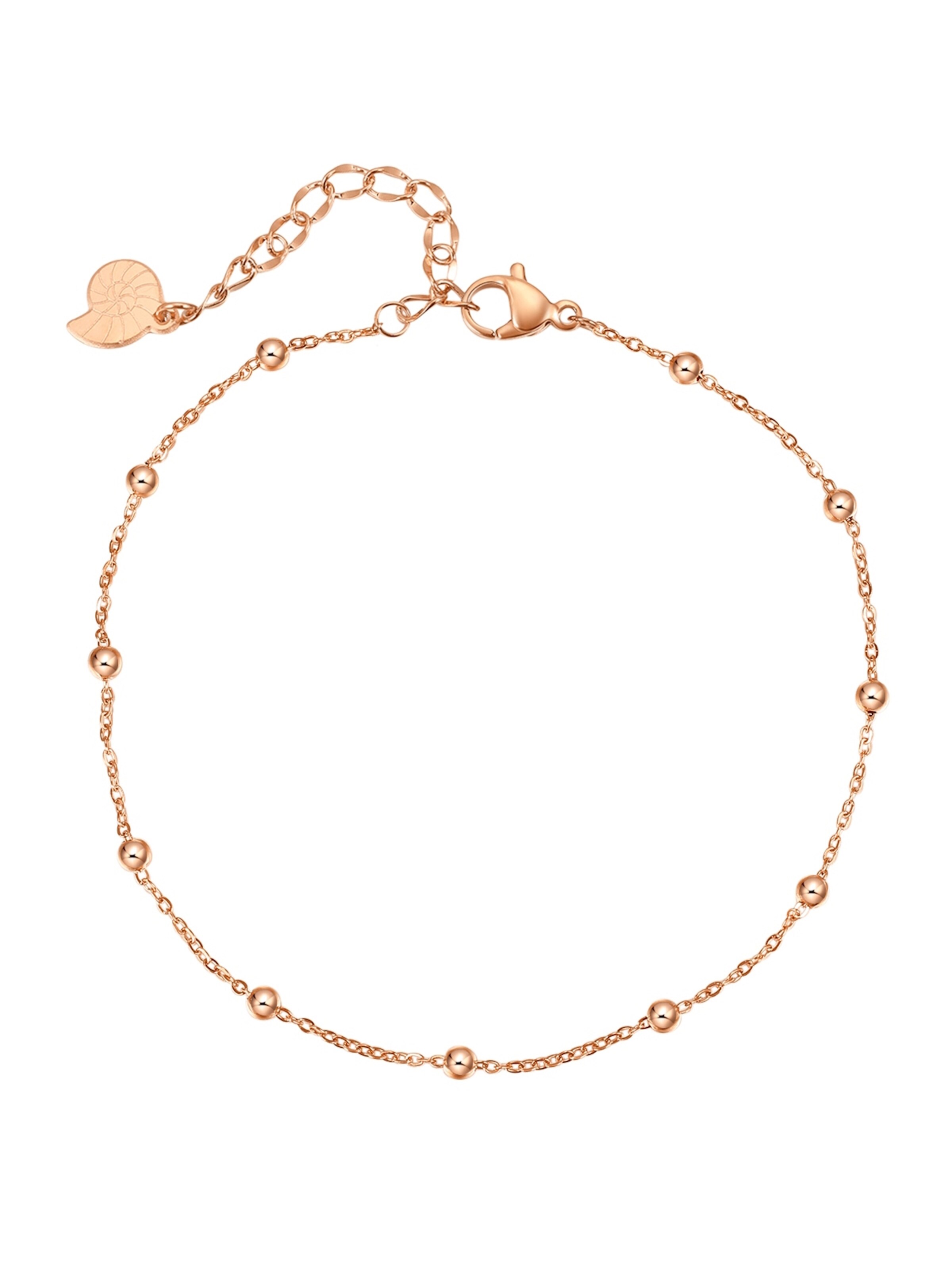 Gioiello per i piedi 'Mini Beads' di Hey Happiness in oro: frontale