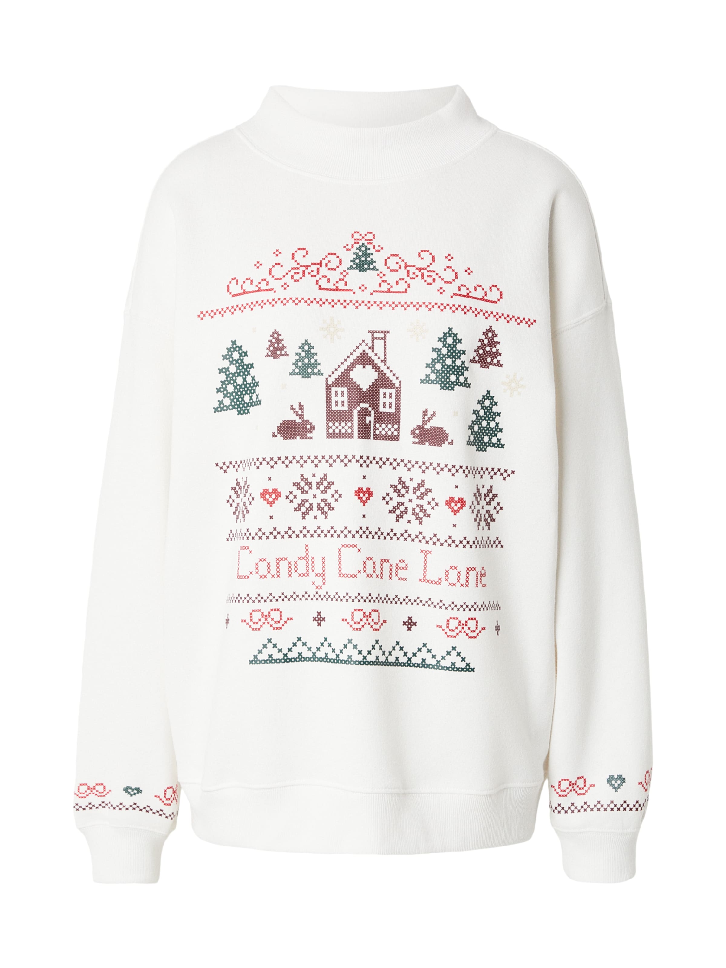 HOLLISTER Μπλούζα φούτερ 'XMAS' σε λευκό: μπροστά