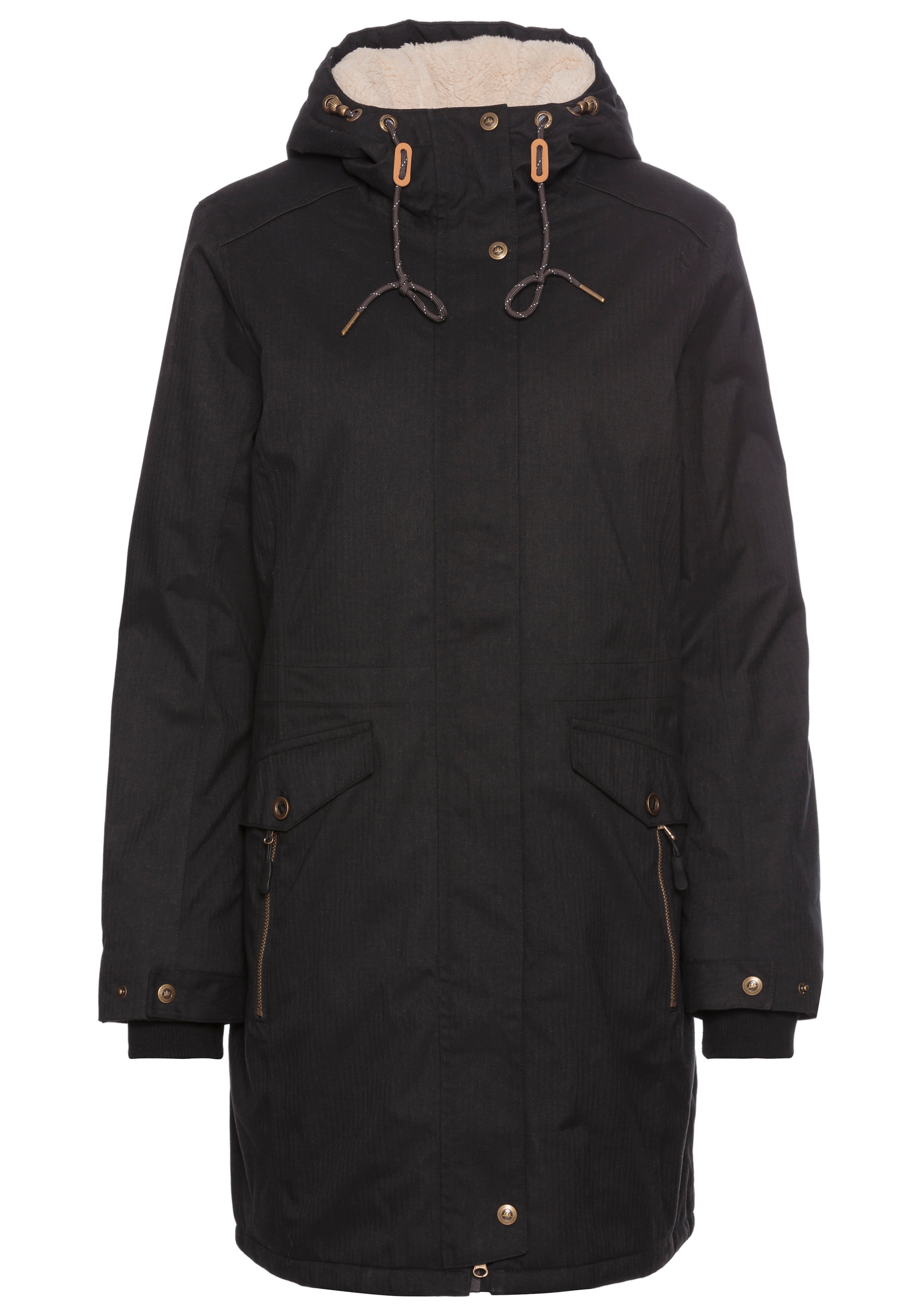 POLARINO Winterparka in Schwarz: Vorderseite