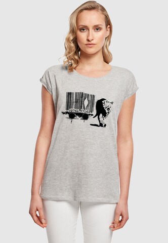 Merchcode Shirt 'Barcode Leopard Circle' in Grey: front