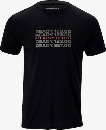 ENDURANCETehnička sportska majica - crna boja: prednji dio