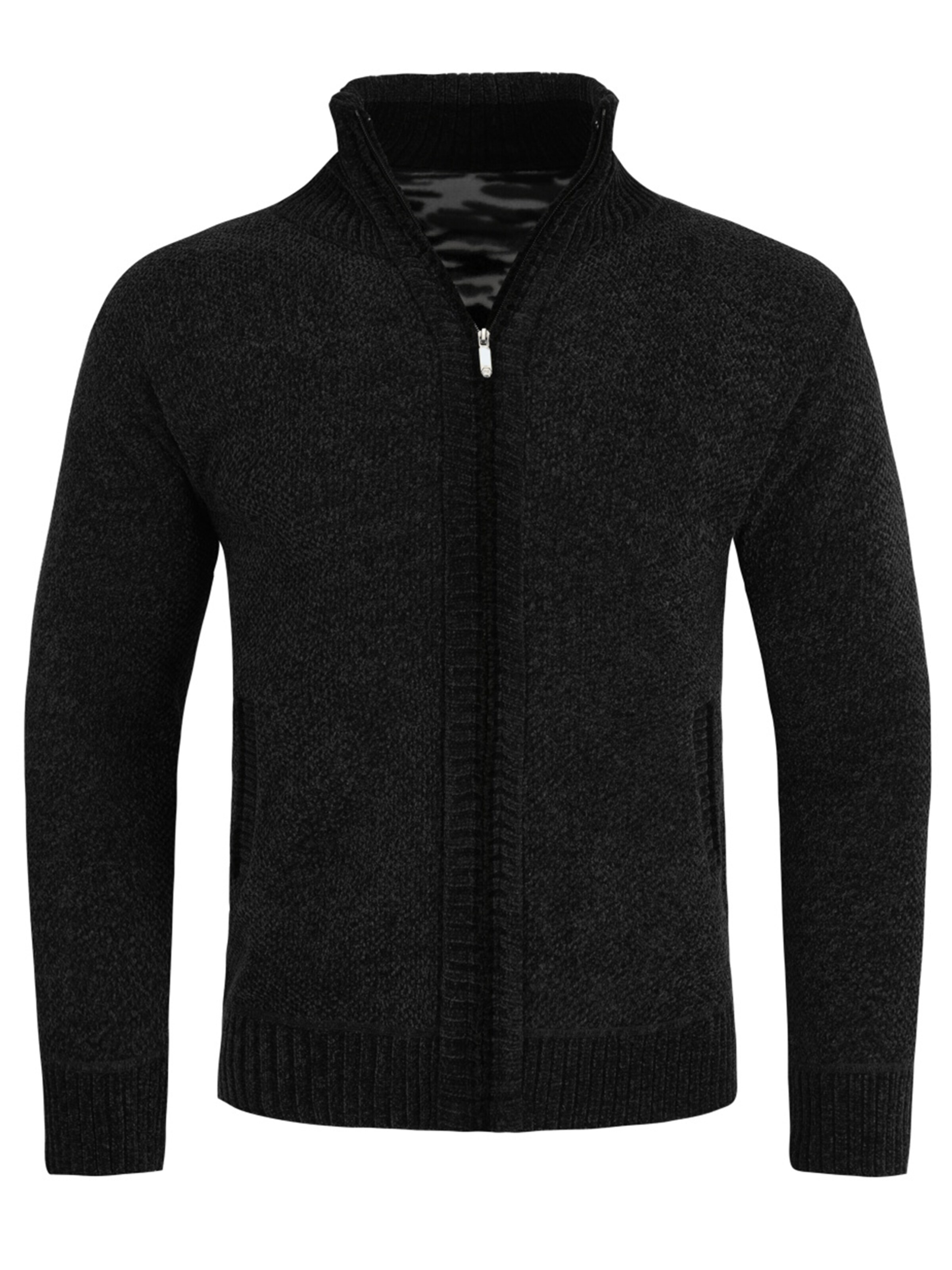 ALLTHEMEN Knit Cardigan 'Wärmefluss' in S in Black, Item view
