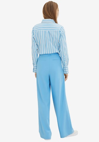 TOM TAILOR DENIM Wide leg Pleat-front trousers in Blue