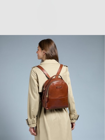The Bridge Backpack in Brown: front