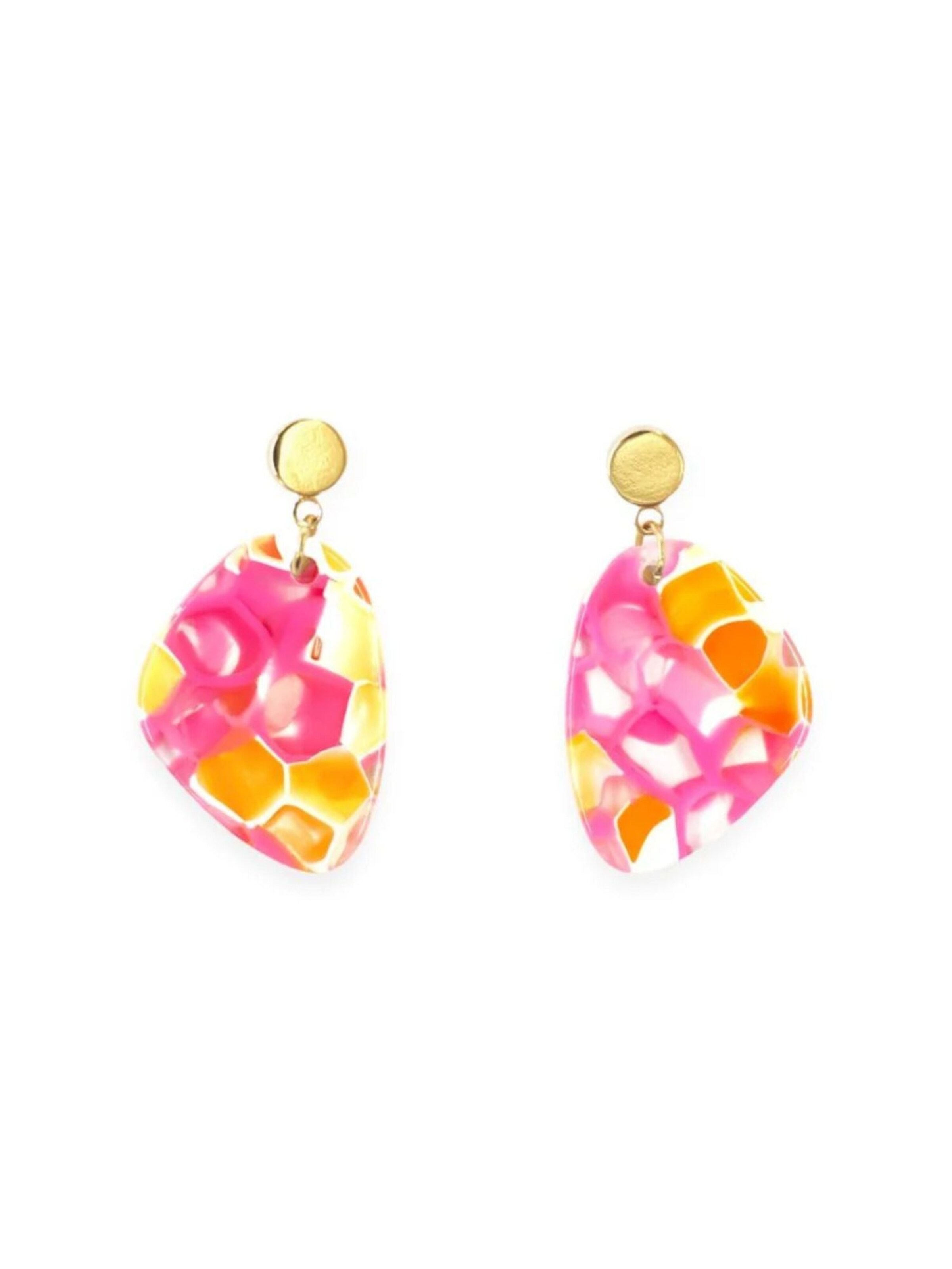 Fräulein Wunder Earrings 'Acetat Amy' in Pink: front