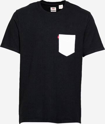 LEVI'S ® Shirt 'Relaxed Fit Pocket Tee' in Zwart: voorkant