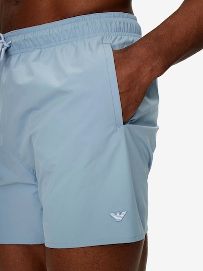 Pantaloncini da bagno Emporio Armani di colore blu colomba / bianco, Visualizzazione prodotti