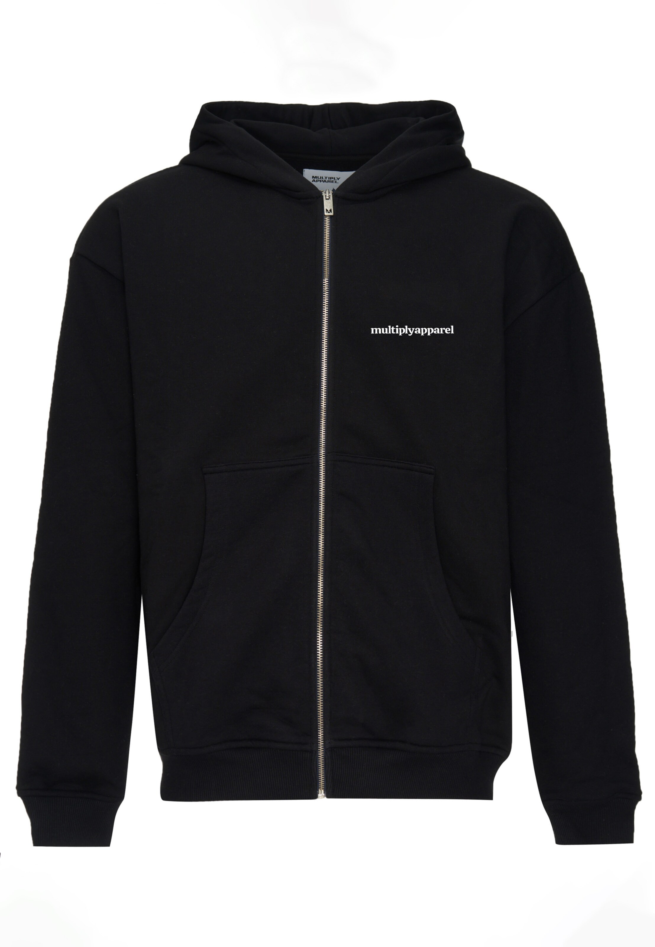 Multiply Apparel Sweatjacke in Schwarz: Vorderseite