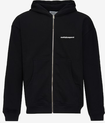 Multiply Apparel Zip-Up Hoodie in Black: front