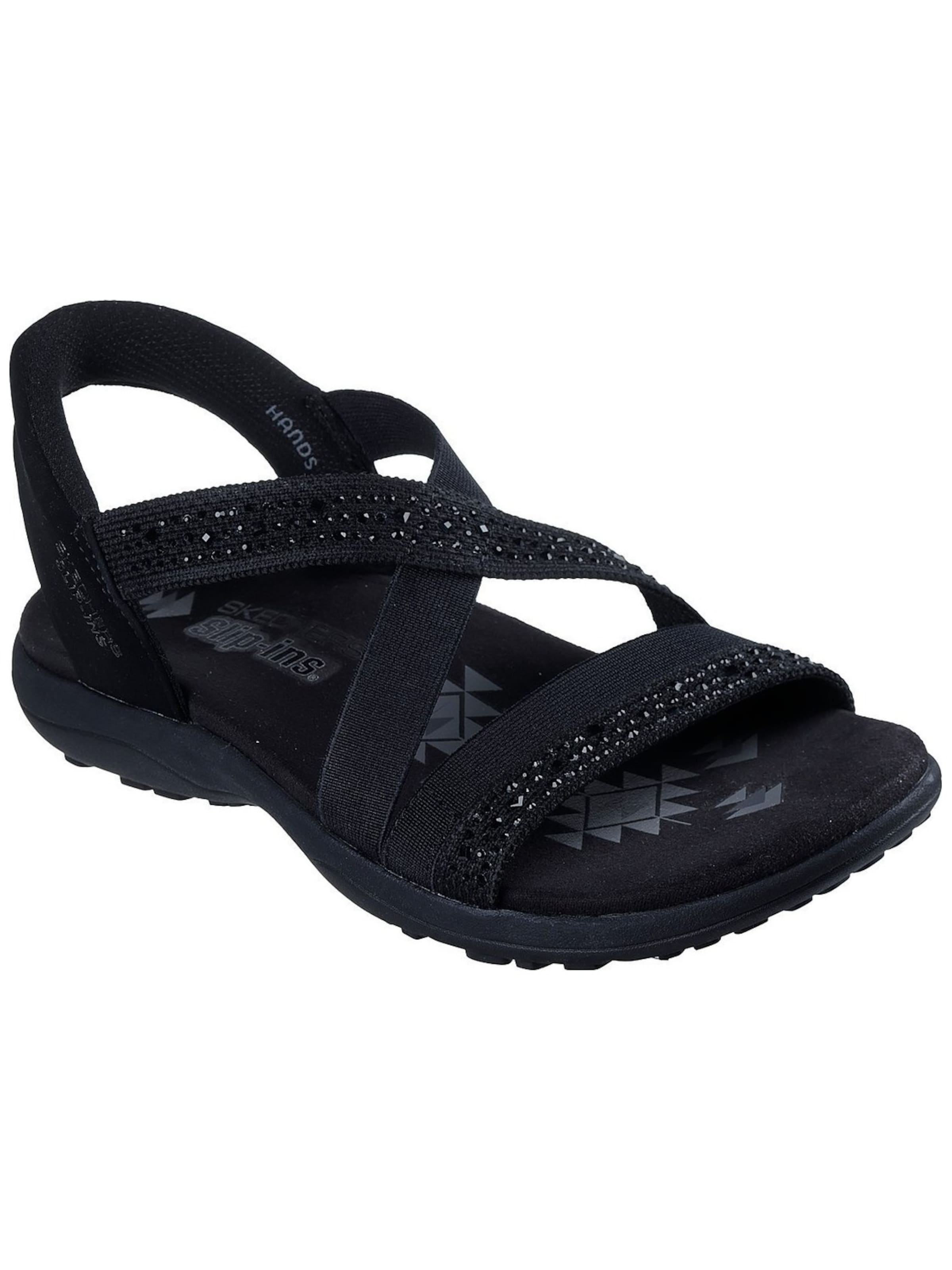 SKECHERS Sandale 'Skechers Reggae Slim - Summer Sparkle'‌‌‌ in Schwarz: Vorderseite