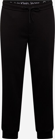 Calvin Klein Jeans Tapered Broek in Zwart: voorkant