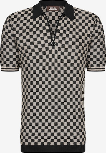4funkyflavours Shirt 'Dominoes' in de kleur Zwart / Offwhite, Productweergave
