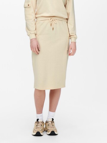 Jupe 'NEW GWEN' ONLY en beige : devant