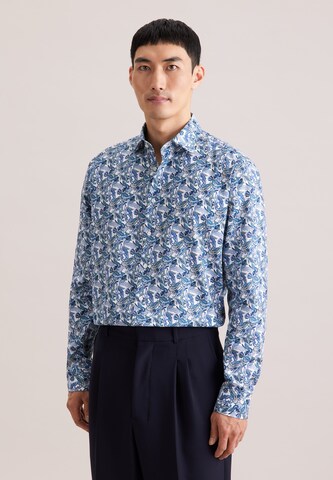 Coupe regular Chemise 'Schwarze Rose ' SEIDENSTICKER en bleu : devant