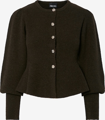 PIECES Gebreid vest 'PCAnnie' in Bruin: voorkant